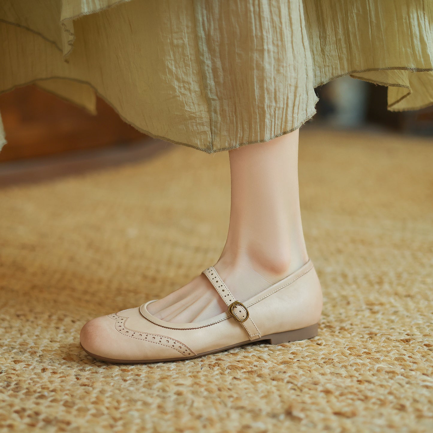 Women's Vintage Ballet Brogues Mary Jane Shoes Flat Leather - RetroStep