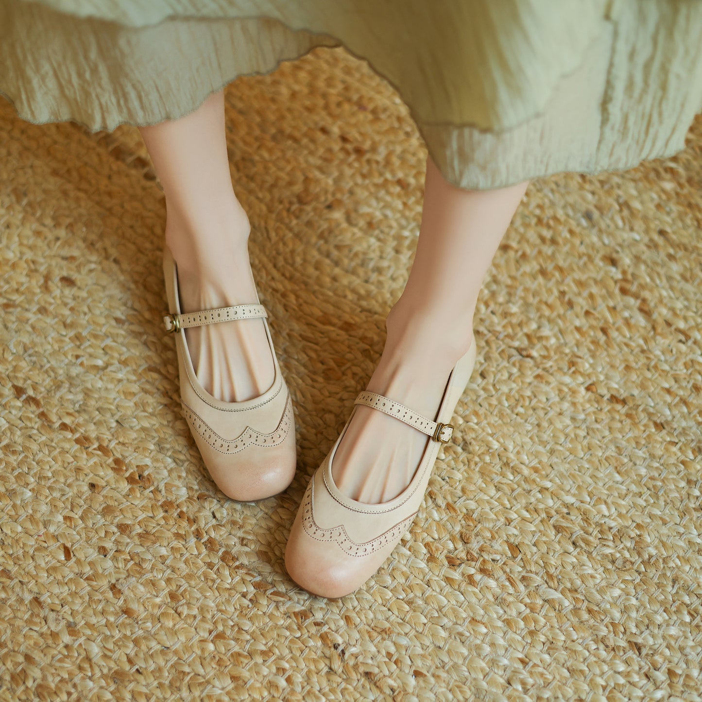 Women's Vintage Ballet Brogues Mary Jane Shoes Flat Leather - RetroStep