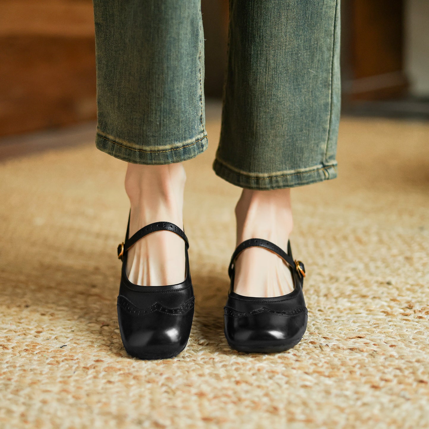 Women's Vintage Ballet Brogues Mary Jane Shoes Flat Leather - RetroStep