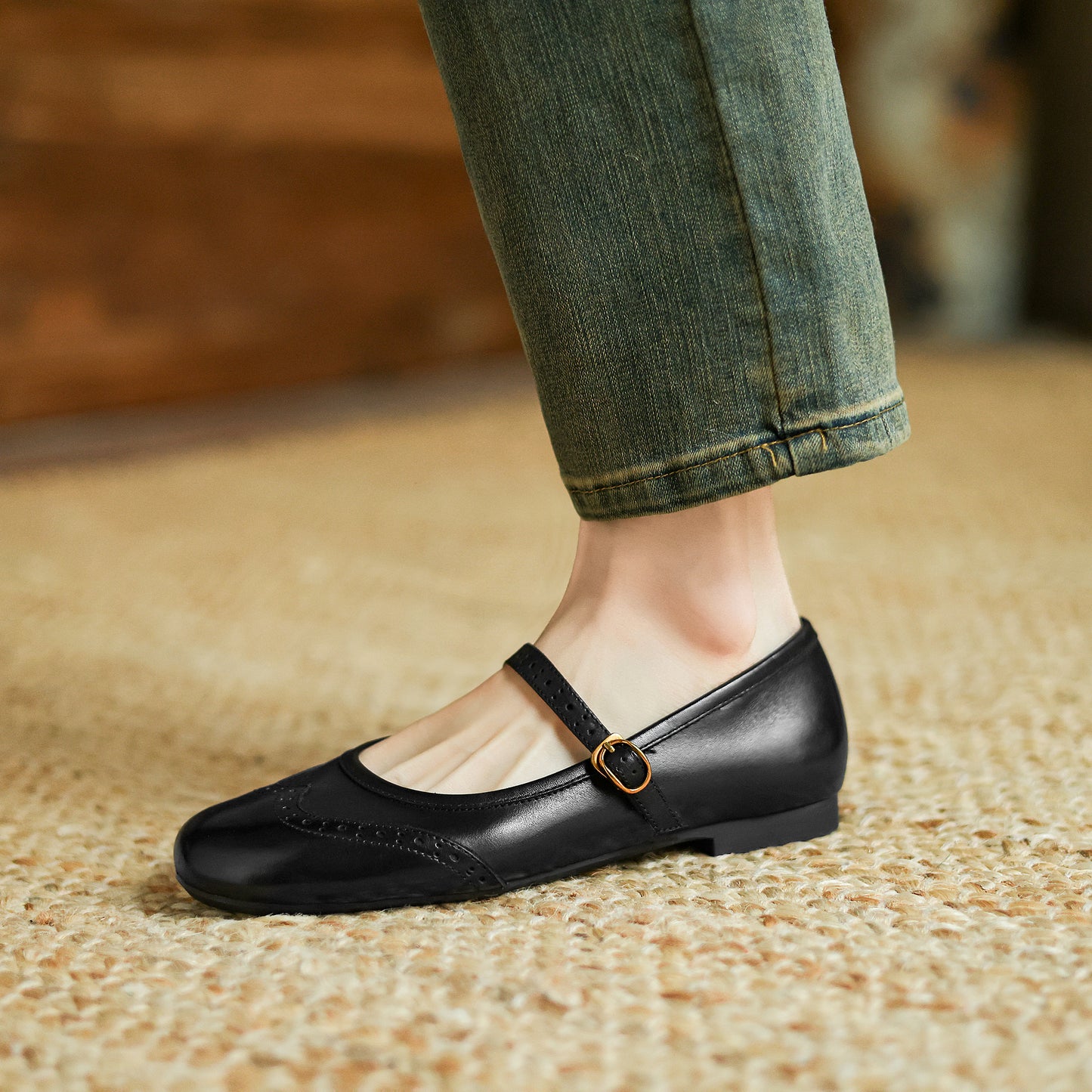 Women's Vintage Ballet Brogues Mary Jane Shoes Flat Leather - RetroStep