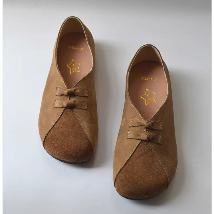 Women's Vintage Patchwork Slip-on Comfort Leather Flat Shoes