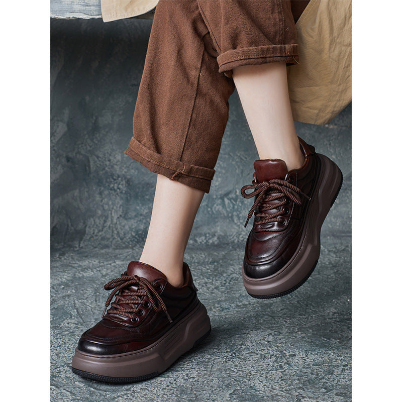 Women's Lace-Up Platform Casual Shoes