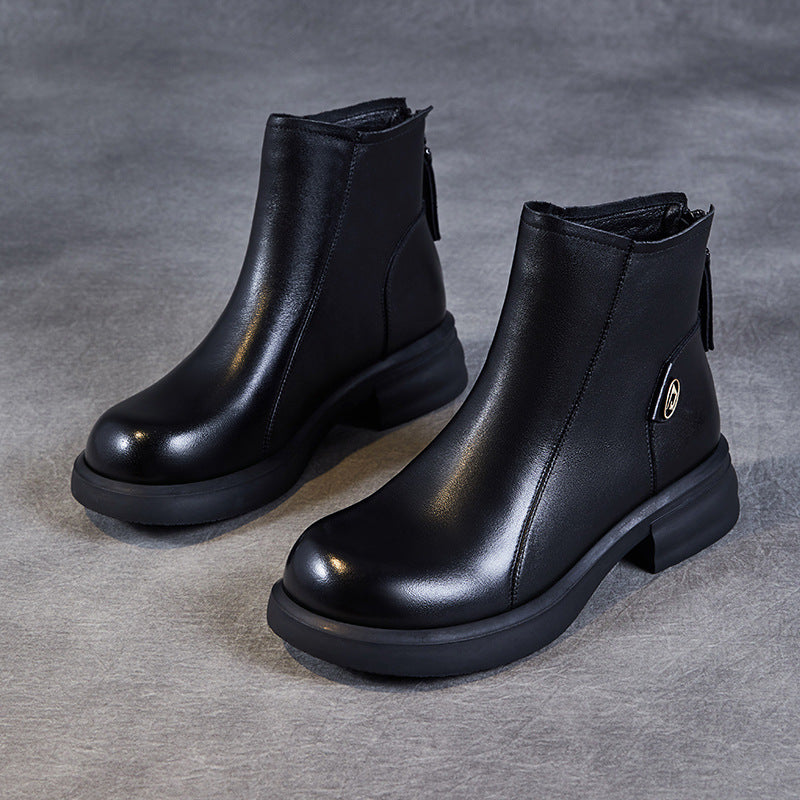 Women's Casual Genuine Leather Ankle Boots – Comfortable for Daily Wear