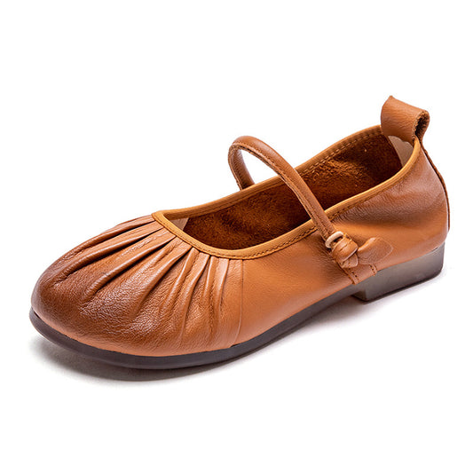 Women's Genuine Leather Mary Janes - Vintage Shell Soft Sole