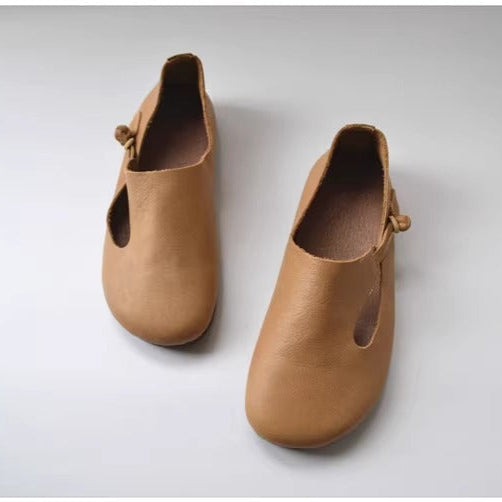 Women's Casual Flat Soft Leather Minimalist Style Slip-on Shoes