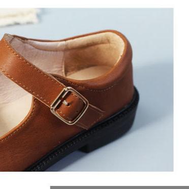 Womens Leather Mary Jane Flats Shoes School Preppy Style