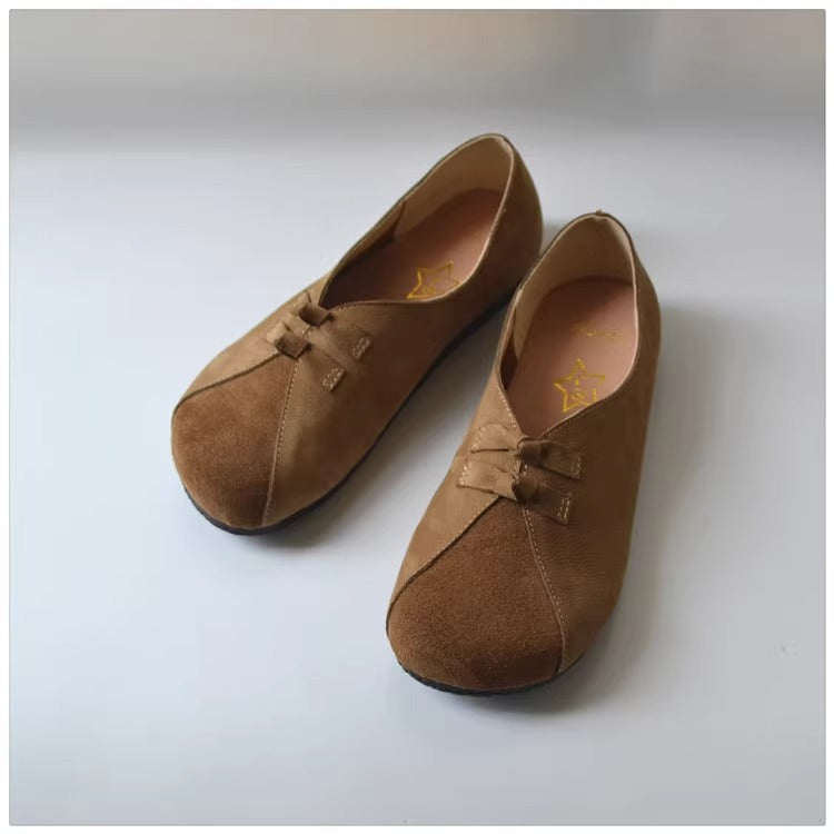 Women's Vintage Patchwork Slip-on Comfort Leather Flat Shoes