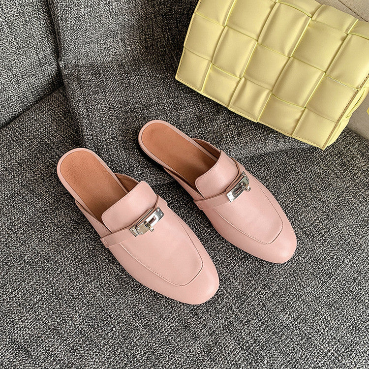 Women's Handmade Leather Classic Comfort Mule Shoes