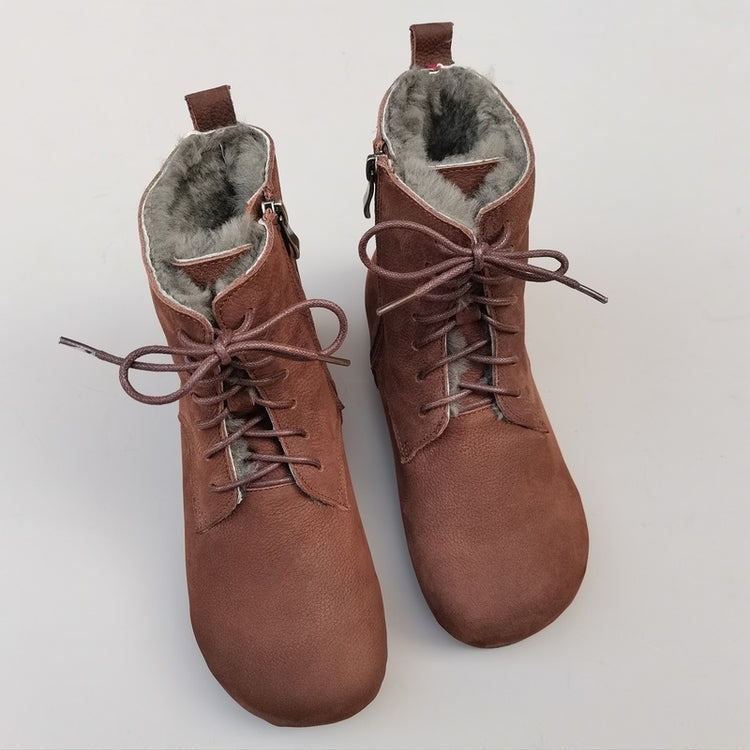 Women's High-Top Winter Boots – Vintage Handmade Cowhide Warm & Comfortable