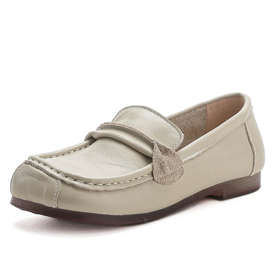 Women's Leather Loafers Casual Flat Shoes