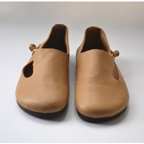 Women's Casual Flat Soft Leather Minimalist Style Slip-on Shoes