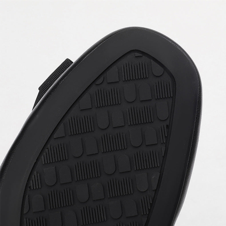 Women's Leather Ballet Flats - Round Toe with Elegant Bow Detail