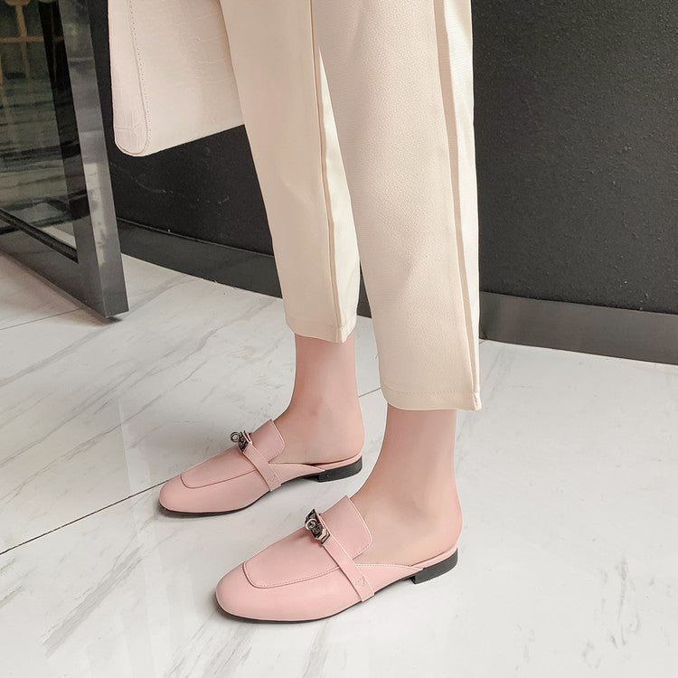 Women's Handmade Leather Classic Comfort Mule Shoes