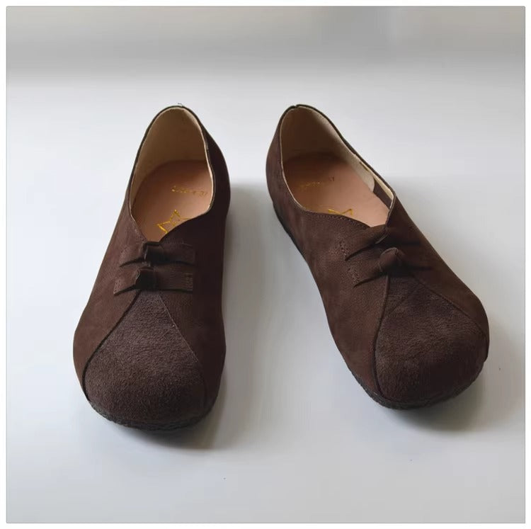 Women's Vintage Patchwork Slip-on Comfort Leather Flat Shoes