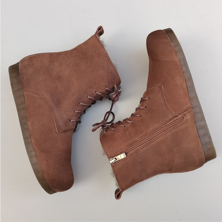 Women's High-Top Winter Boots – Vintage Handmade Cowhide Warm & Comfortable