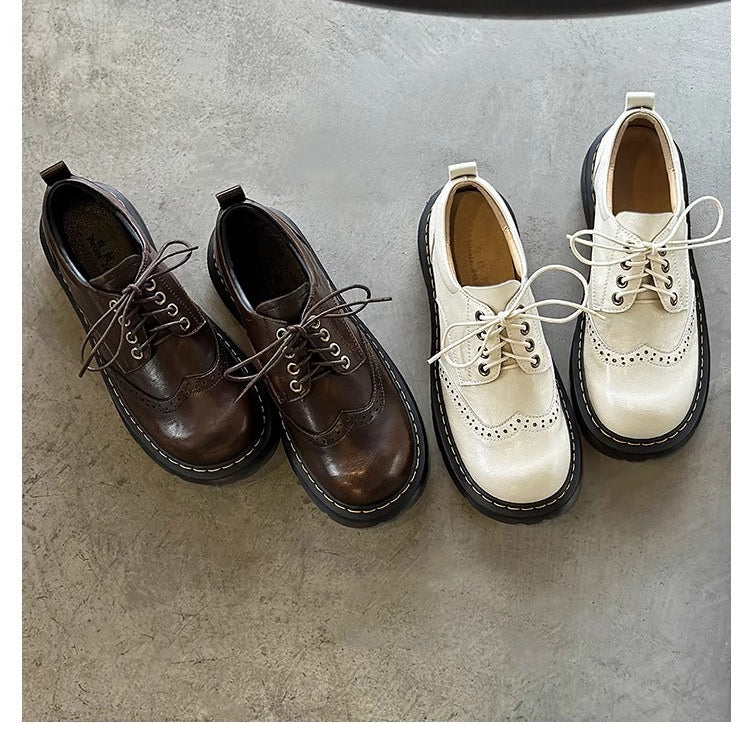 Women's Platform Brock Preppy Style Lace-up Loafers