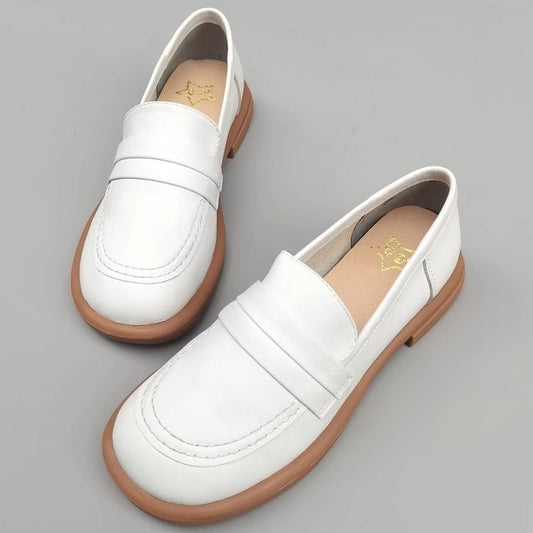 Women's Leather Casual Comfort Flat Loafers