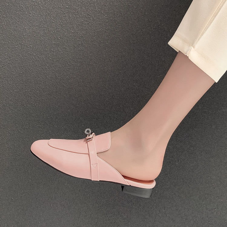 Women's Handmade Leather Classic Comfort Mule Shoes