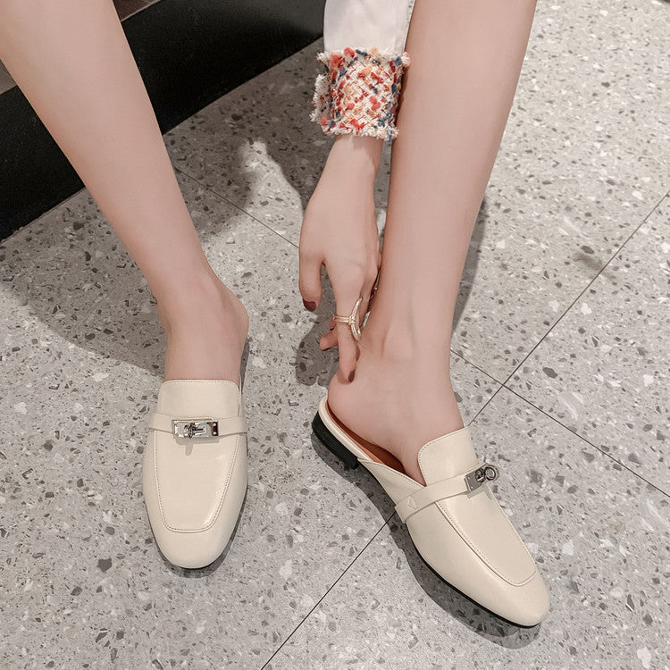 Women's Handmade Leather Classic Comfort Mule Shoes