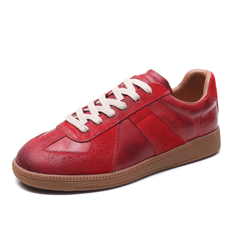 Women's Patchwork Flat Sneakers – Casual Tennis Style