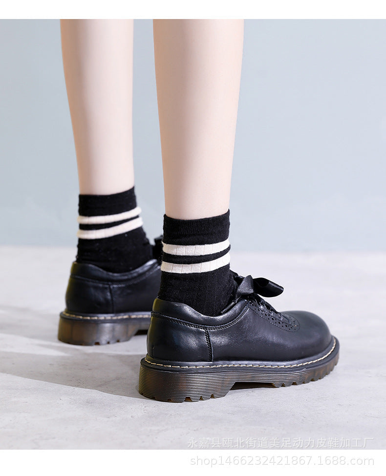 Womens Round Toe Retro Lace Up Flats Comfortable Oxford Shoes