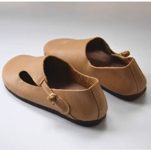 Women's Casual Flat Soft Leather Minimalist Style Slip-on Shoes