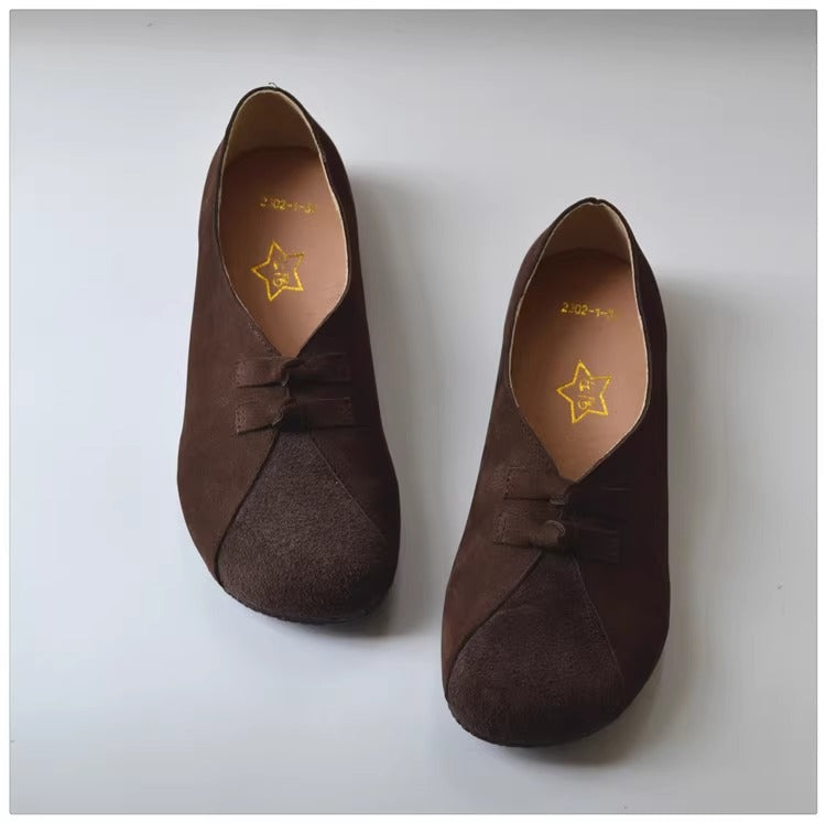 Women's Vintage Patchwork Slip-on Comfort Leather Flat Shoes