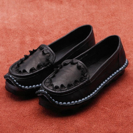Women's Genuine Handmade Comfort Slip-On Boat Shoes