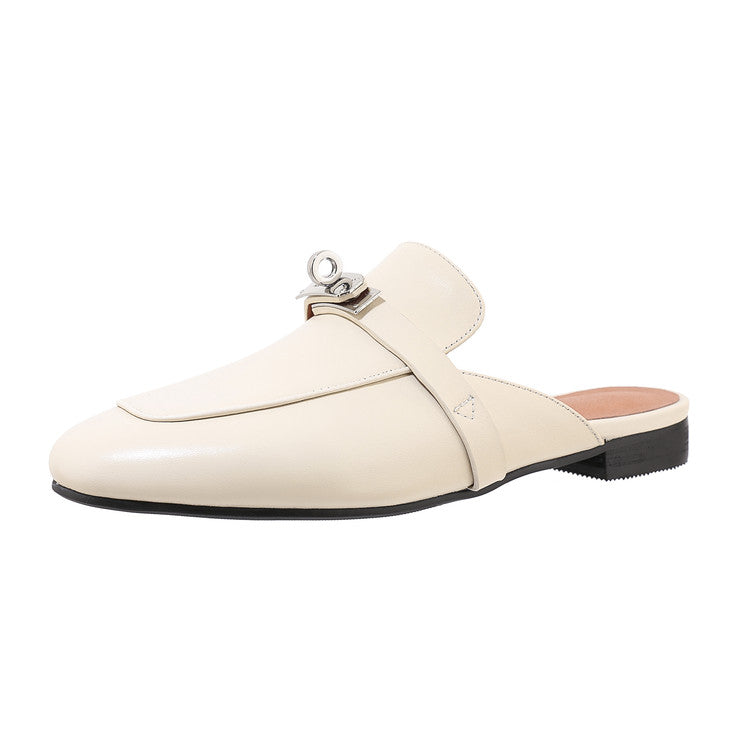 Women's Handmade Leather Classic Comfort Mule Shoes