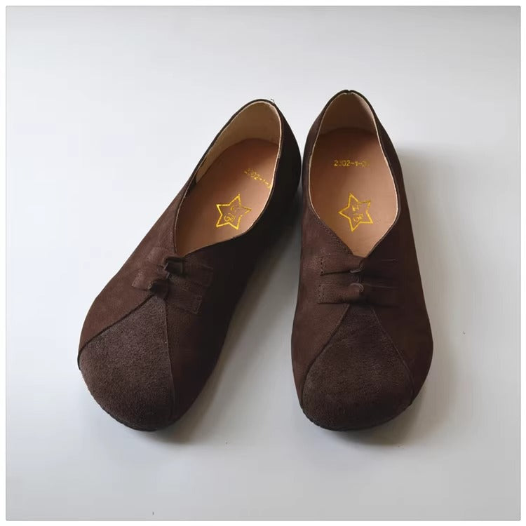 Women's Vintage Patchwork Slip-on Comfort Leather Flat Shoes