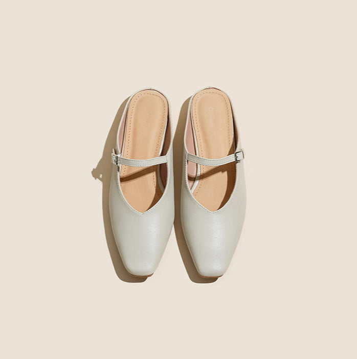 Women's Leather Stylish Comfortable Daily Mule Shoes