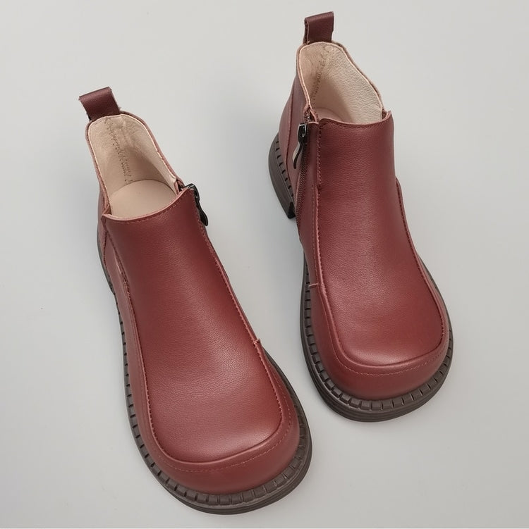 Women's British-Style Wide Toe Derby Boot – Soft Rubber Sole, Comfortable Fit