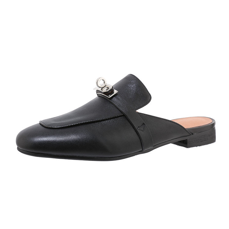 Women's Handmade Leather Classic Comfort Mule Shoes