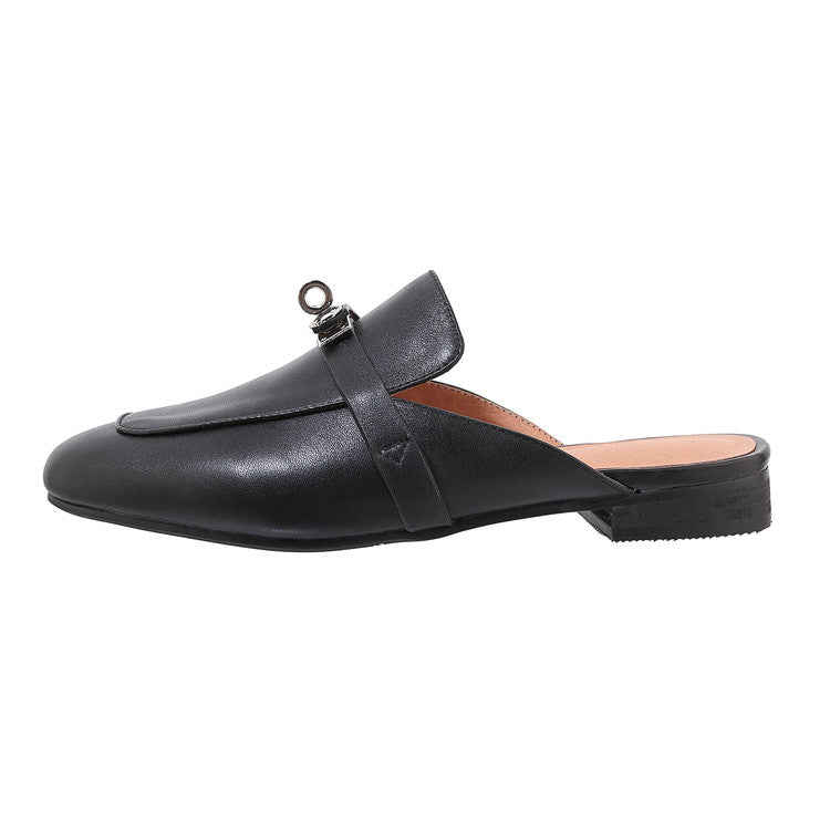Women's Handmade Leather Classic Comfort Mule Shoes