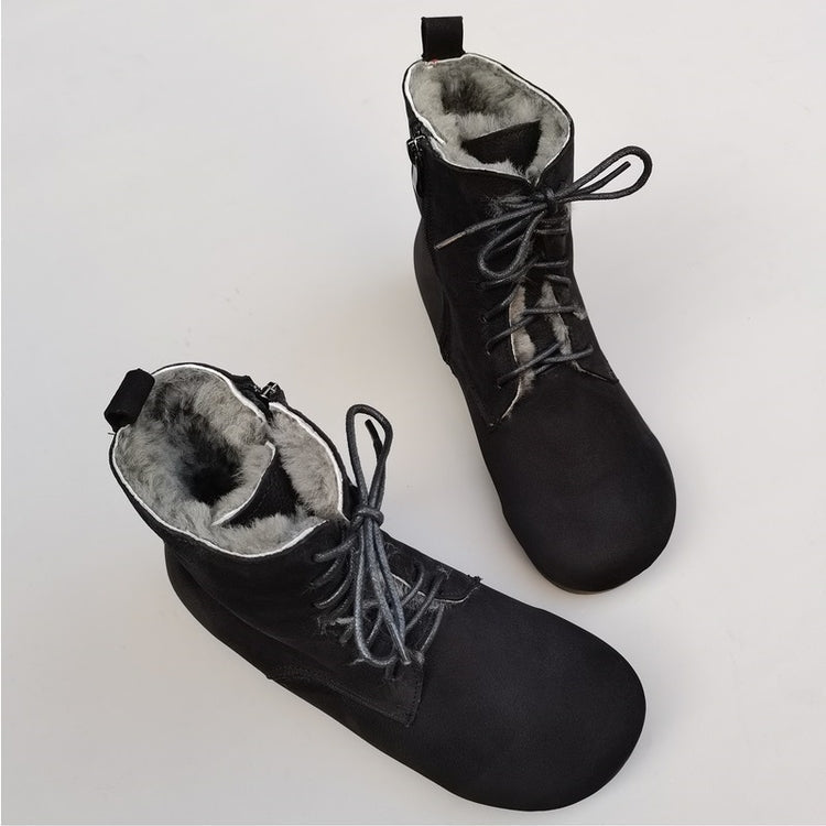 Women's High-Top Winter Boots – Vintage Handmade Cowhide Warm & Comfortable