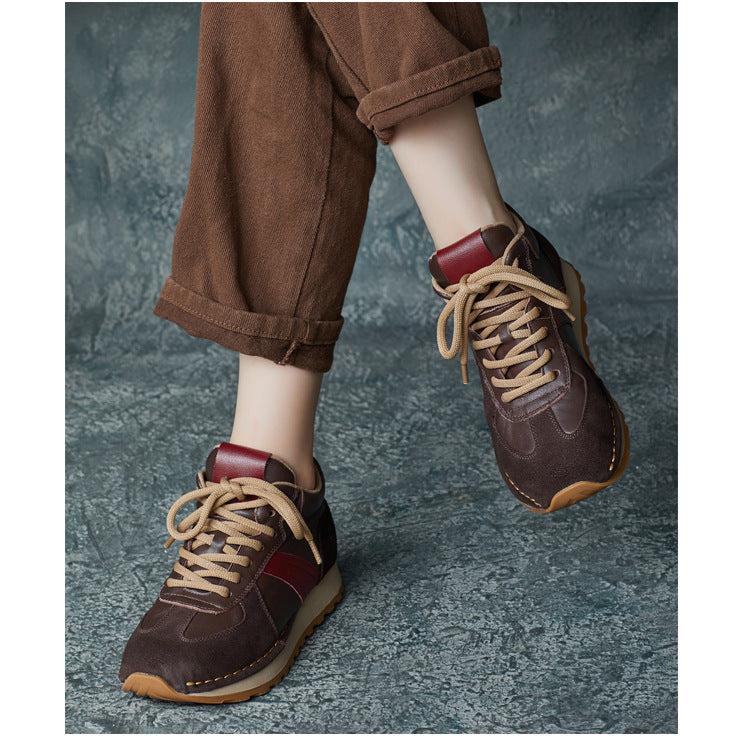 Women's Casual Leather Retro Daily Sneakers