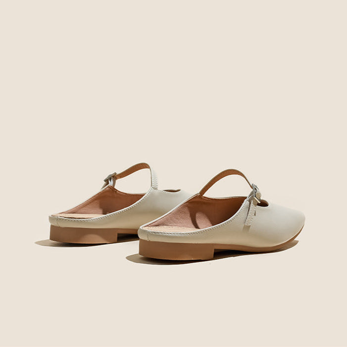 Women's Leather Stylish Comfortable Daily Mule Shoes