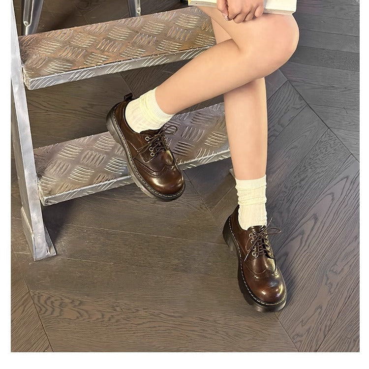 Women's Platform Brock Preppy Style Lace-up Loafers