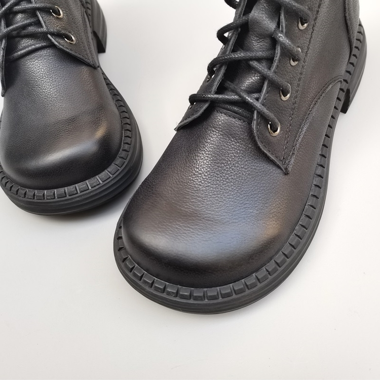 Wide-toe Box Handmade Genuine Leather Ankle Boots Casual Comfortable Women's Shoes