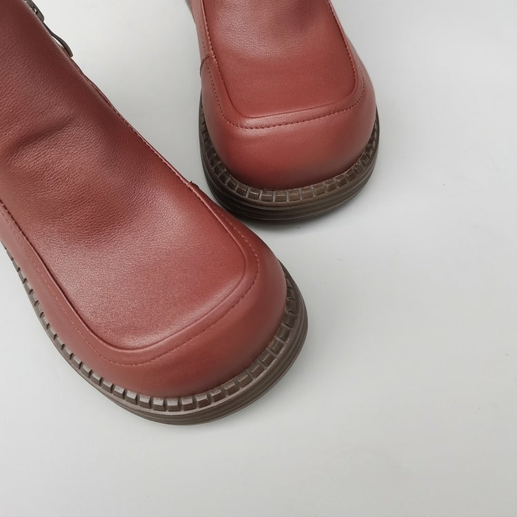 Women's British-Style Wide Toe Derby Boot – Wool Plush, Comfortable Fit