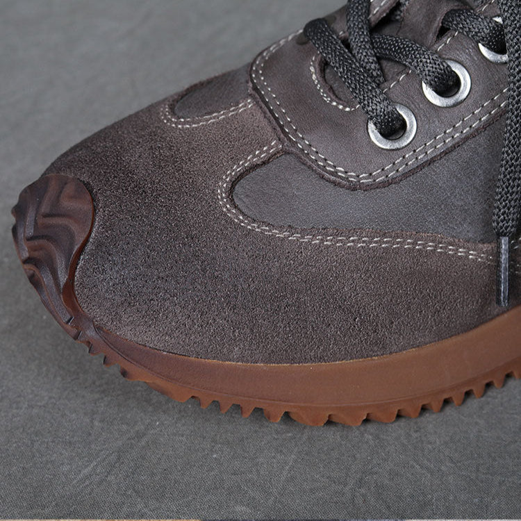 Women's Leather Patchwork Casual Lace-up Tennis Shoes Sneakers