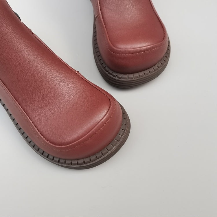 Women's British-Style Wide Toe Derby Boot – Soft Rubber Sole, Comfortable Fit