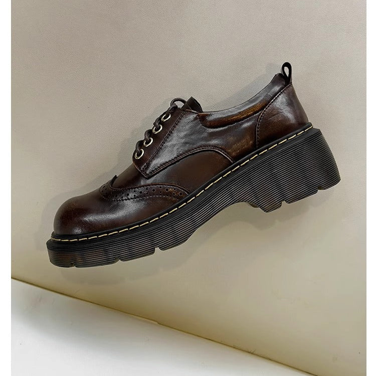 Women's Platform Brock Preppy Style Lace-up Loafers