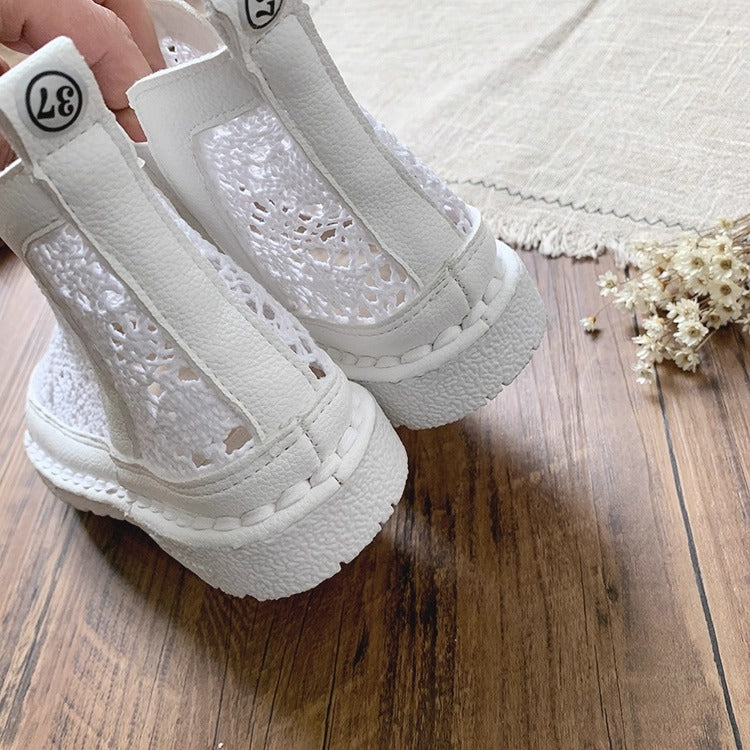 Bohemian Style Summer Lace Boots – Hollow Out Mesh Ankle Boots for Women