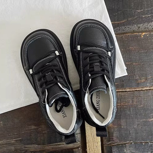 Women's Genuine Leather Casual Lace-Up Flat Shoes