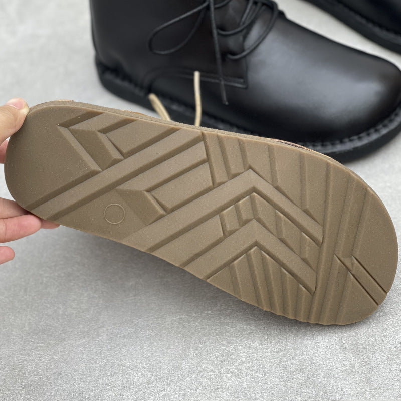 Women's Minimalist Leather Lace-Up Ankle Boots – Everyday Style