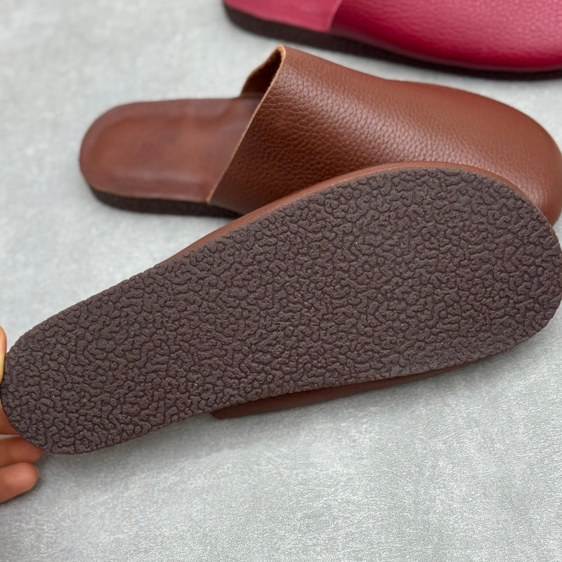 Women's All-Leather Mules - Breathable Summer Zen Flats