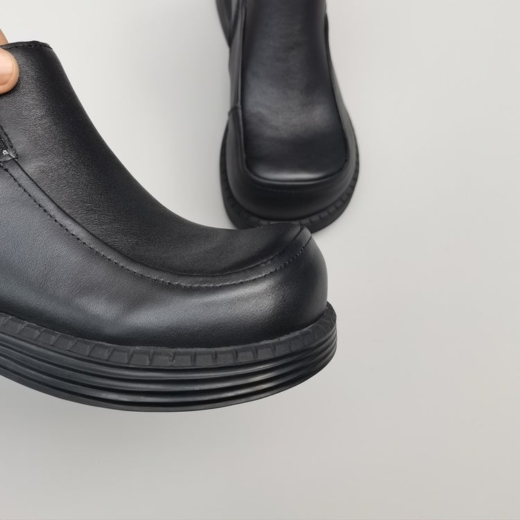 Women's British-Style Wide Toe Derby Boot – Soft Rubber Sole, Comfortable Fit