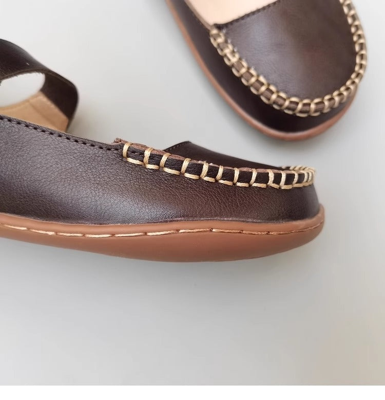 Leather Stitching Comfortable Buckle Low-cut Niche Mary Jane Shoes Women's Shoes