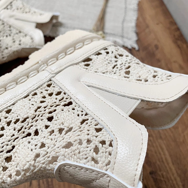 Bohemian Style Summer Lace Boots – Hollow Out Mesh Ankle Boots for Women